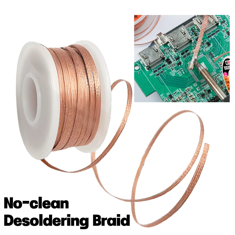 Solder Wick Braid - 1.5/3/6/10M ลวดเชื่อมทองแดง ตาข่ายถอดบัดกรี เทปถักเปีย จุดเชื่อม บัดกรี