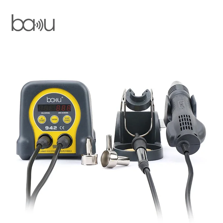 Electronic Repairing - เครื่องบัดกรีลมร้อนขนาดเล็ก BAKU Ba-942 สำหรับซ่อมโทรศัพท์มือถือ อุปกรณ์เชื่อมบัดกรีอิเล็กทรอนิกส์ ลดราคาพิเศษ