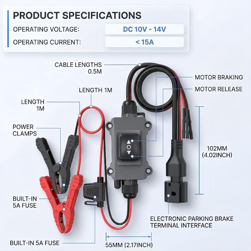Electronics Repair Garage - เครื่องมือปลดล็อกมอเตอร์คาลิปเปอร์ EPB รถยนต์ 12V ระดับมืออาชีพ สำหรับซ่อมเบรกจอดรถอิเล็กทรอนิกส์