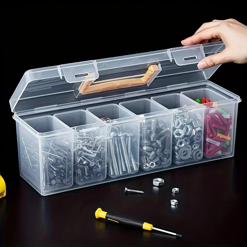 Electronics Repair Garage - กล่องเก็บของใส 7 ชิ้น ชุดกล่องจัดระเบียบพร้อมฉากกั้นปรับได้ สำหรับซ่อมอุปกรณ์อิเล็กทรอนิกส์ ใช้ในบ้าน