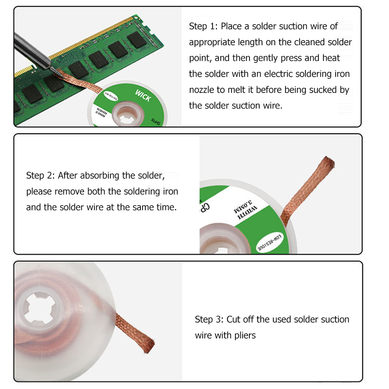 อุปกรณ์ถอดลวดตาข่ายตะกั่วบัดกร - Solder Wick Braid บทวิจารณ์และราคา